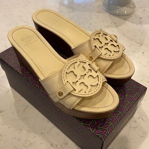 Tory Burch cream color wedges